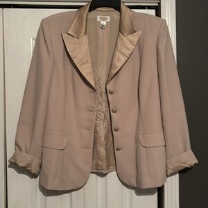 Talbots Taupe silk polyester Blend Blazer Sz 18